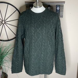 J.CREW Handmade Cable-knit Crew Neck Wool Sweater Men’s Size XLT